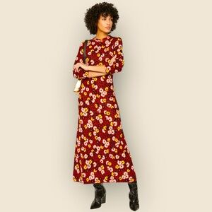 The Kooples Red Floral Maxi Dress